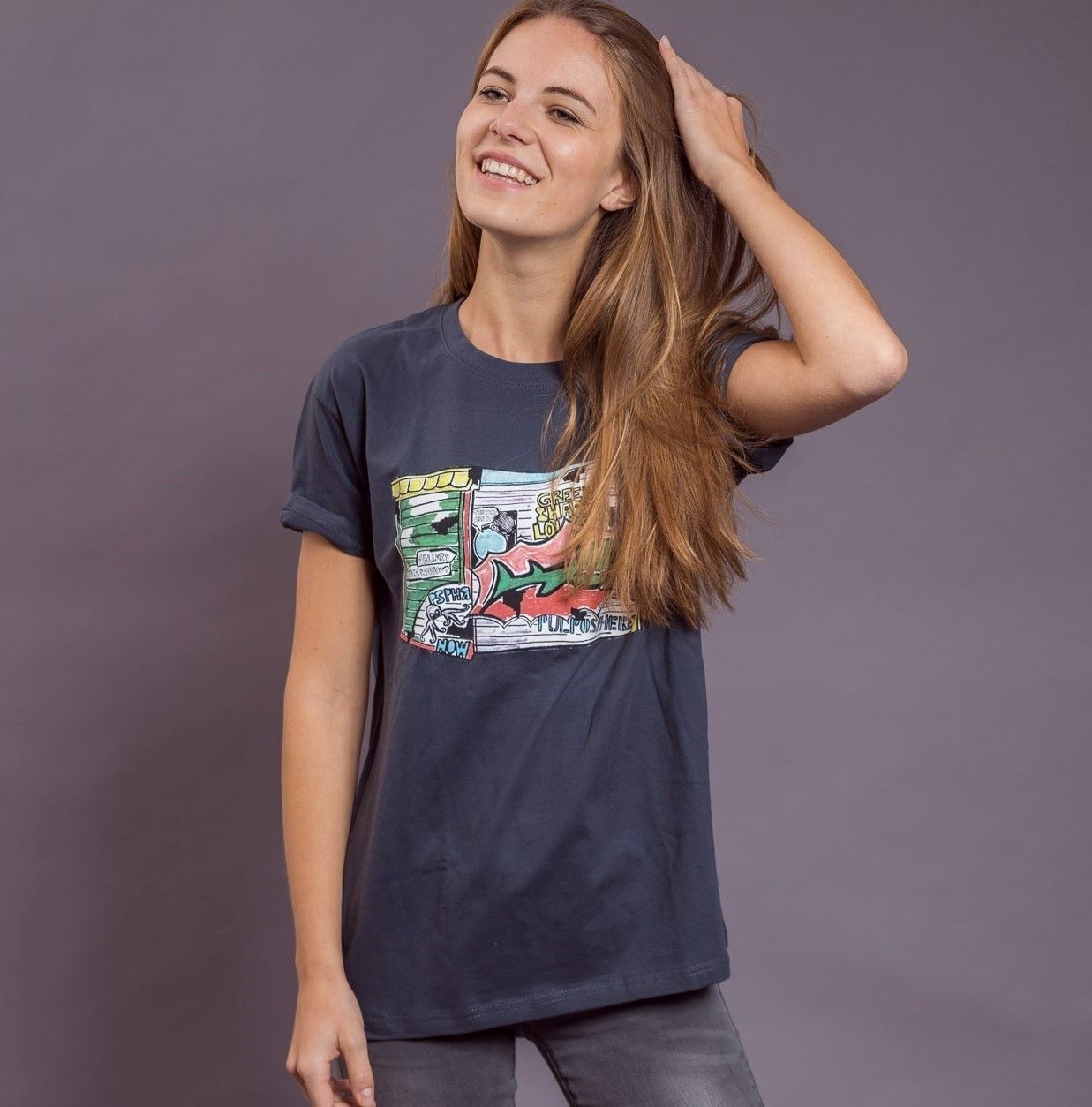 T-Shirt Graffiti Garage, grau
