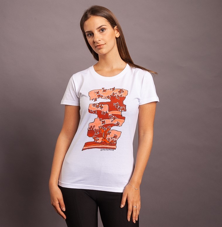 T-Shirt Fish Fish Camou, weiss/rot